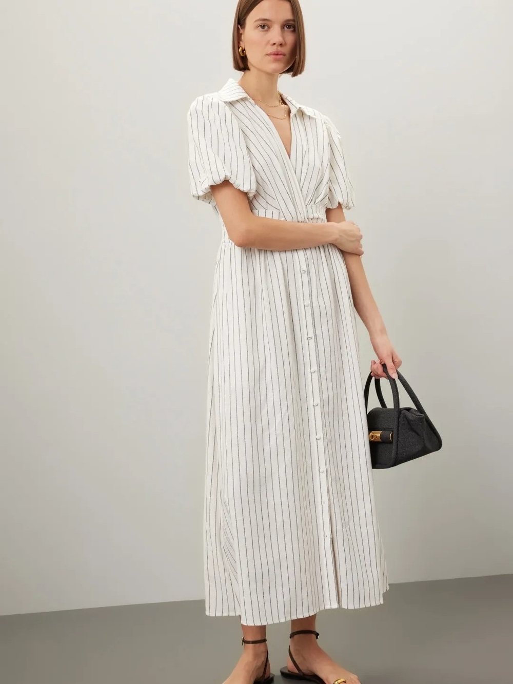 DEREK LAM 10 CROSBY LINEN KNOT WAIST SHIRT DRESS SIZE IT 44 US 8 MSRP $350